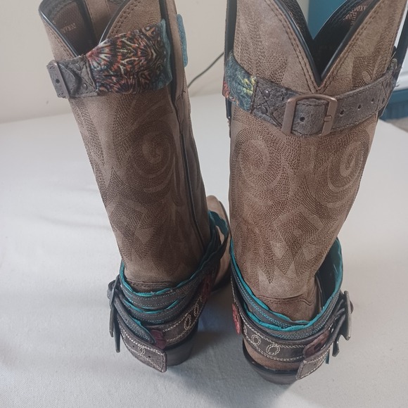 Durango Crush Western Pointed Toe Cowgirl 12" Accessory Harness Buckle Boots 8M - Picture 11 of 12